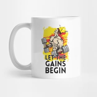 Let the gains begin - Crazy gains - Nothing beats the feeling of power that weightlifting, powerlifting and strength training it gives us! A beautiful vintage design representing body positivity! Mug